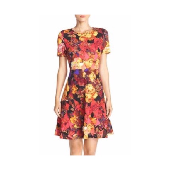 ECI Dresses & Skirts - Beige by ECI Floral Fit and Flare Dress